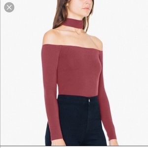 American Apparel off-shoulder chocker top
